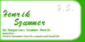 henrik szummer business card